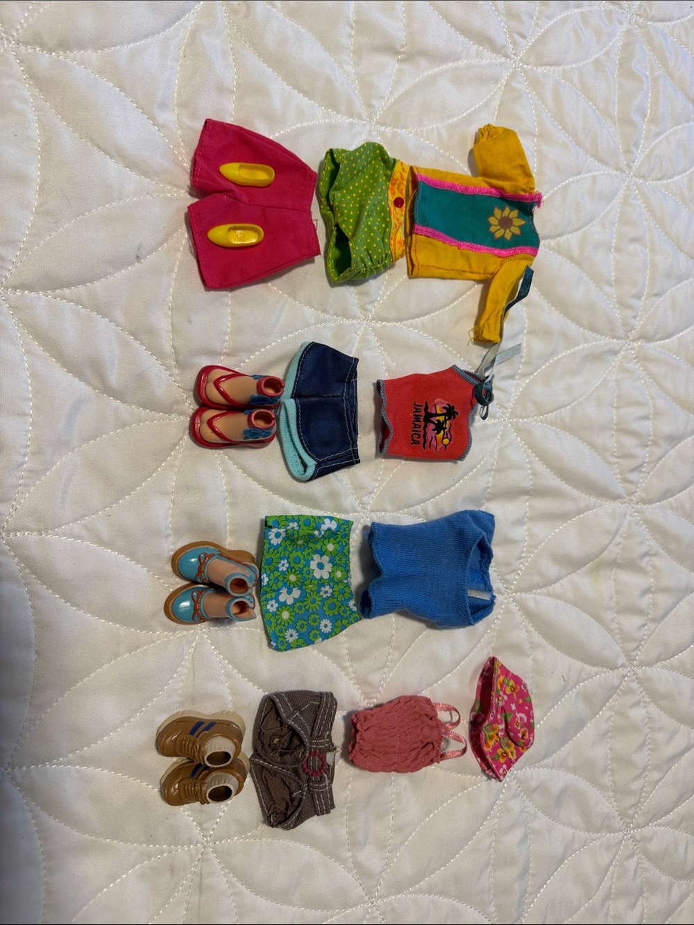Barbie Bright Pink, Yellow & Blue Mix-and-Match Outfits and Shoes